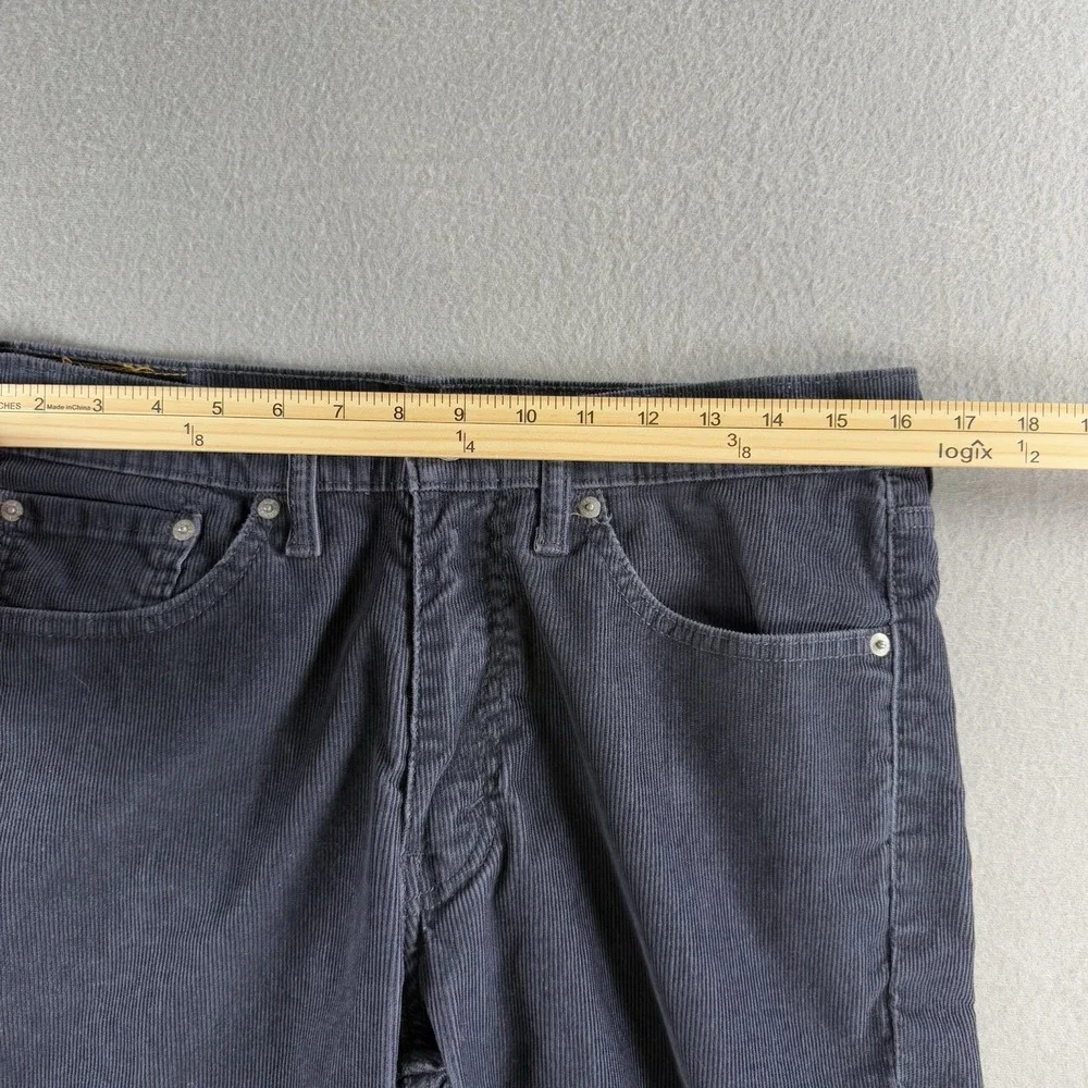 Levis 514 Jeans Corduroy Pants Men 33x32 Black Straight Leg Casual Winter Preppy